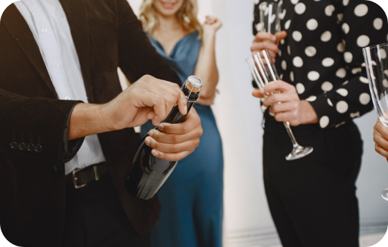 Man opening champagne